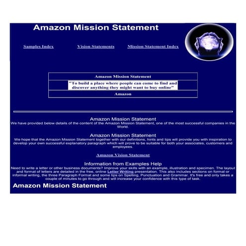 Amazon mission statement