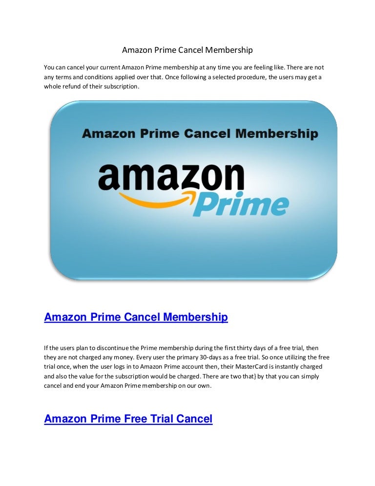 Membership Can You Cancel Your Free Trial Of Amazon Prime - Main Image