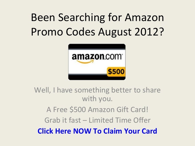 Amazon Promo Codes August 2012
