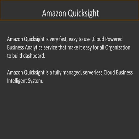Amazon quicksight