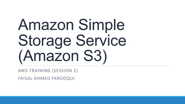 Amazon simple storage service (amazon s3)