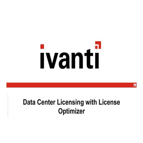 AMB420: Data Center Licensing with License Optimizer