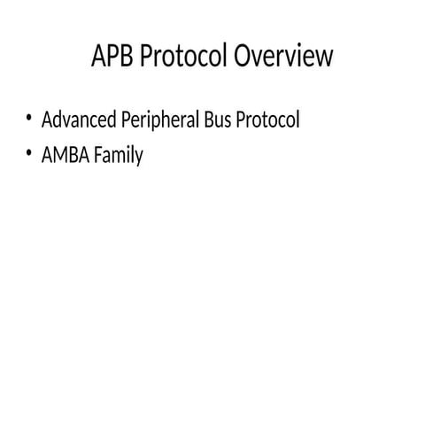 Advance Peripheral Bus | PPTX
