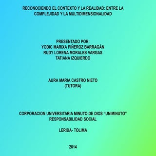 Reconociendo el contexto y la reali...