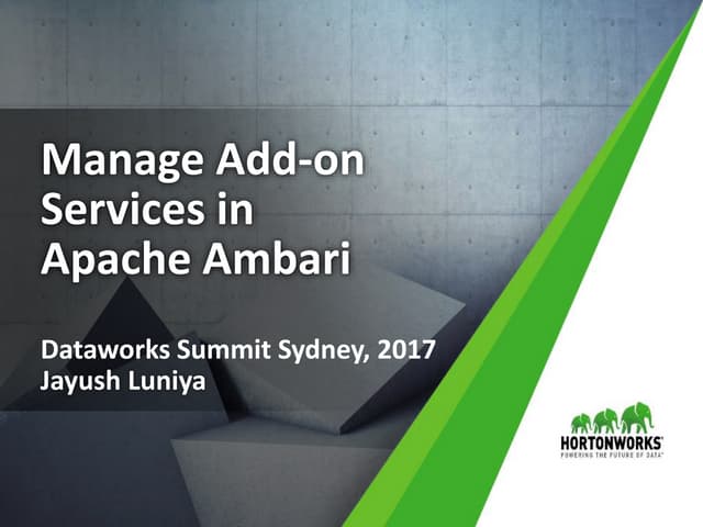 Manage Add-on Services in Apache Ambari