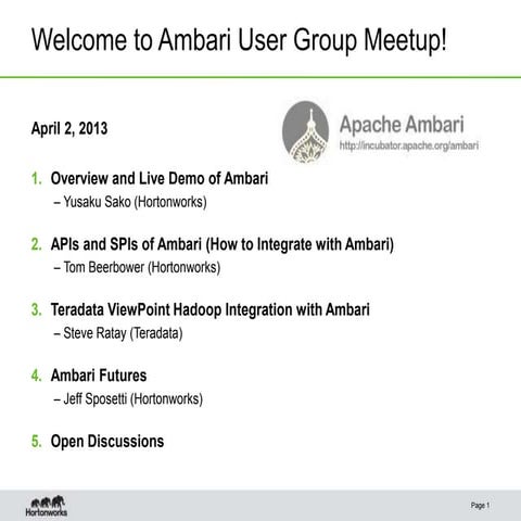 Ambari Meetup: Architecture and Demo