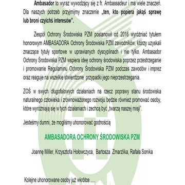 Ambasadorzy Ochrony Środowiska w Polskim Związku Motorowym