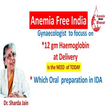 Anemia Free India Gynaecologist  to focuss on *12gm Haemoglobin at Delivery I...