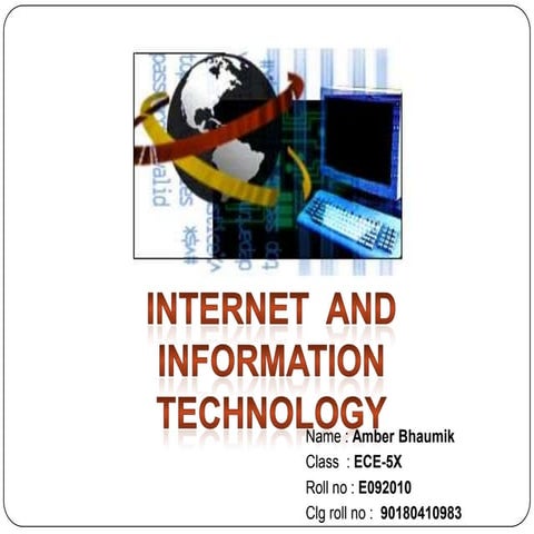 Internet and Information Technology (IT) | PPT