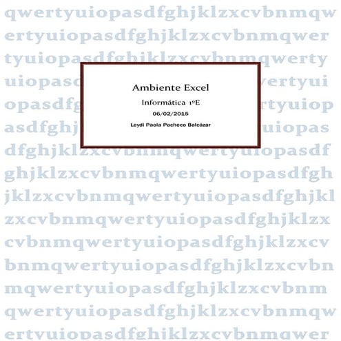 Ambiente Excel Paola Pacheco Balcazar