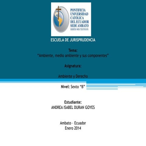 Ambiente, medio ambiente y sus componentes