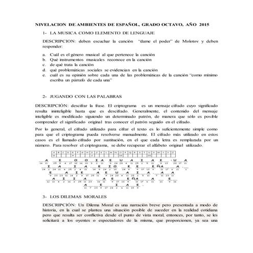 Ambientes de españolactividades