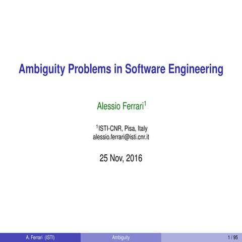 Ambiguity in Software Engineering