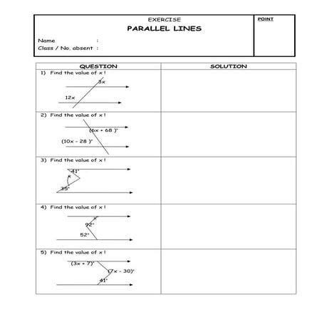 EXERCISE PARALLEL  LINES
