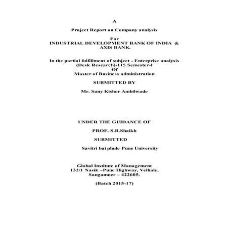 Comparative Study of IDBI and AXIS Bank