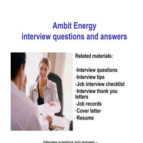 Ambit energy interview questions and answers