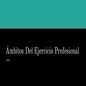 Ambito del Ejercicio Profecional 