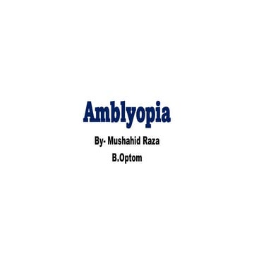 Amblyopia 