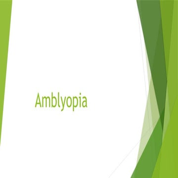 Comprehensive Investigations and Assessment Techniques for Amblyopia in ...
