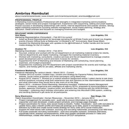 Ambriss rembulat   slideshare marketing resume