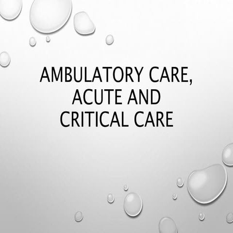 AMBULATORY CARE, ACUTE AND CRITICAL CARE (1).pptx