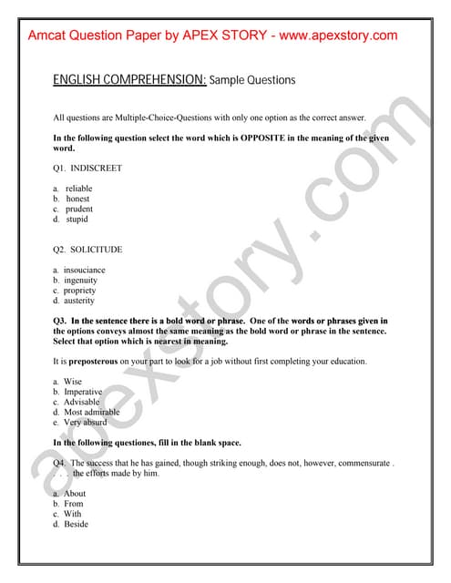 DCPLA Online Test