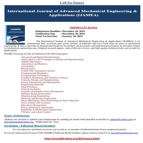 International Journal of Advanced Mechanical Engineering & Applications (IJAMEA)