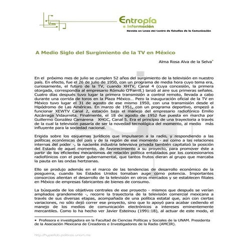 A medio siglo de la tv en méxico