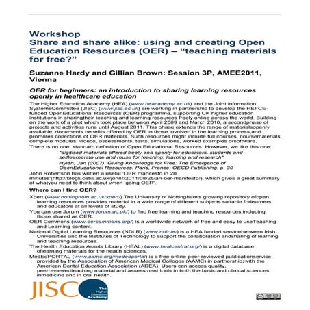 Amee2011 3 p_workshop_hardy_brown_handout