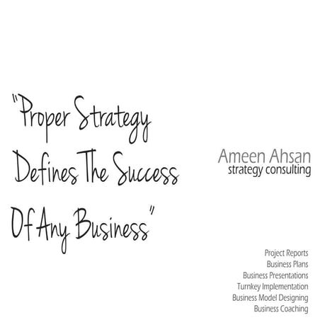 Ameen Ahsan Strategy Consulting | Profile 2012