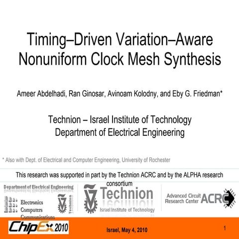 Timing¬Driven Variation¬Aware NonuniformClock Mesh Synthesis
