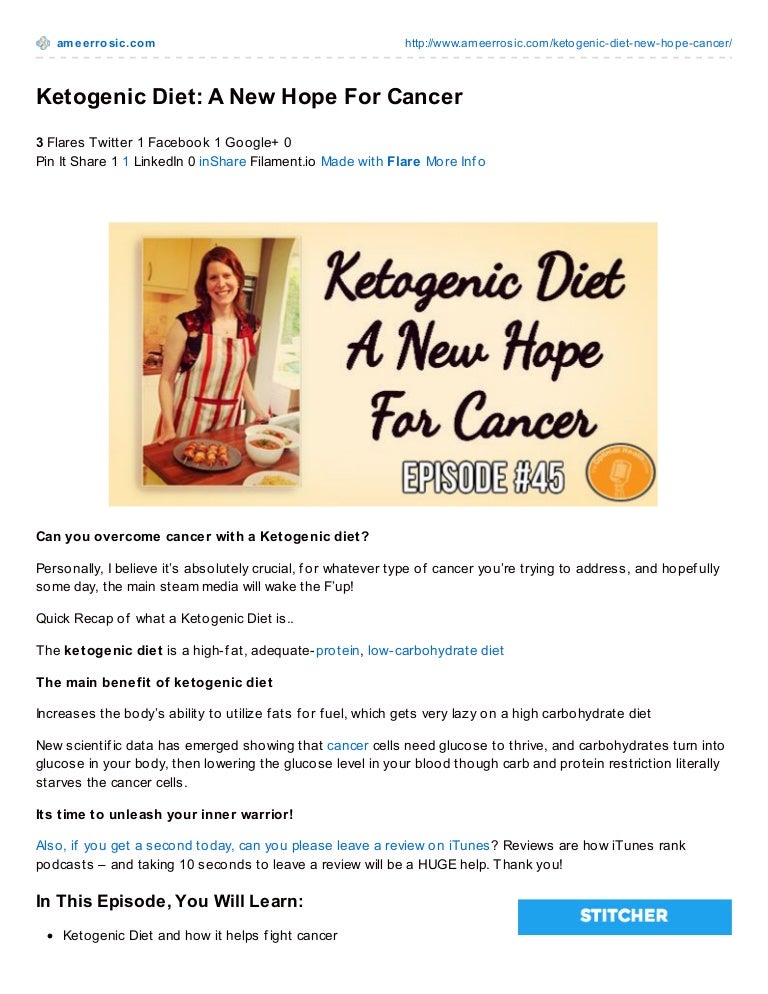 Ameerrosic.com ketogenic diet a new hope for cancer