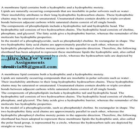 A membrane lipid contains both a hydrophilic and a hydrophobic moiet.pdf