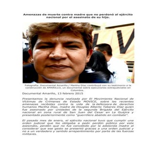 Amenazas de muerte contra madre que...