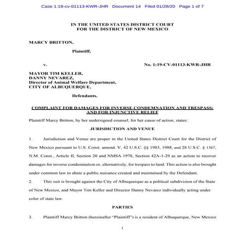 Amended Complaint Britton v. Heller et al