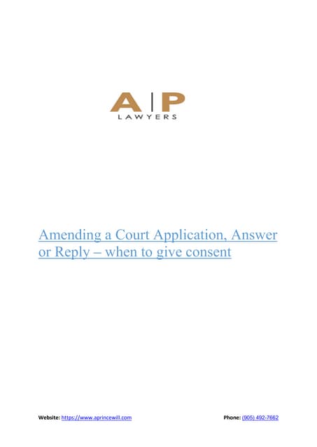 Amending a court application PDF Amending a court application PDF