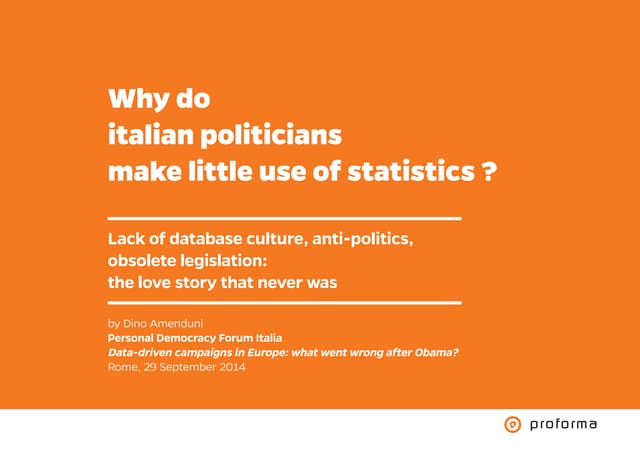 Why do italian politicians make little use of statistics?