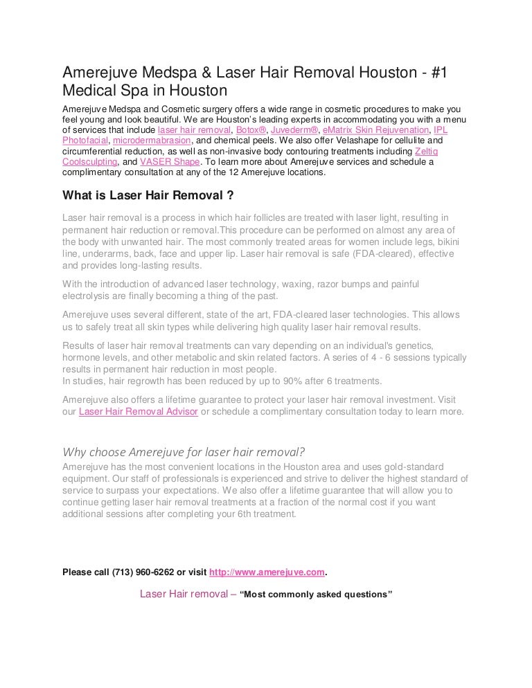 Amerejuve Medspa Amp Laser Hair Removal Houston