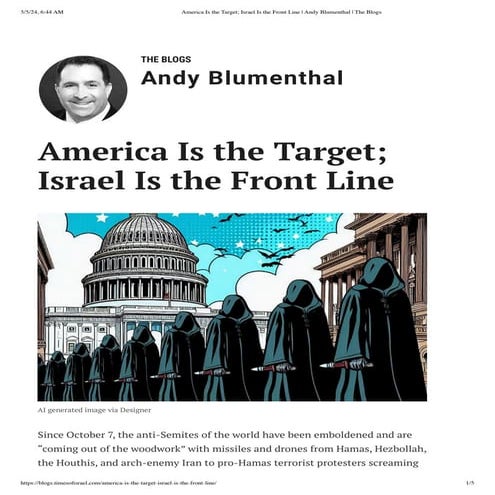 America Is the Target; Israel Is the Front Line _ Andy Blumenthal _ The Blogs...