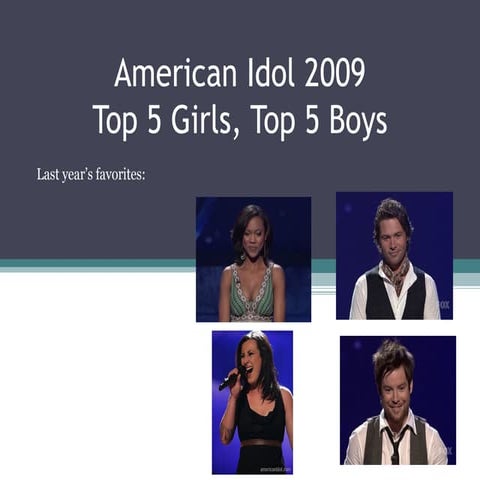 American Idol Season 8 Top 5 Girls and Boys