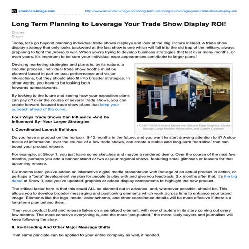 Long Term Planning to Leverage Your Trade Show Display ROI