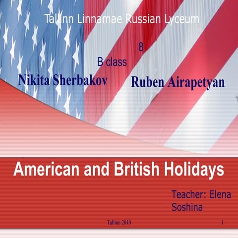American And English Holidays