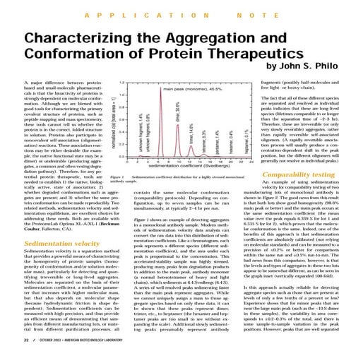 Characterizing the aggregation and conformation of protein therapeutics