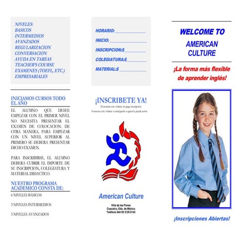 American culture student's triptico