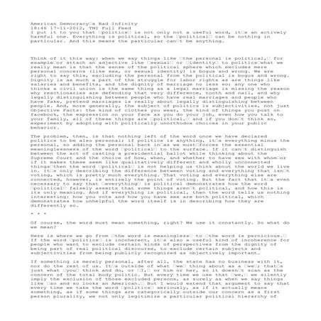 American democracy’s bad infinity