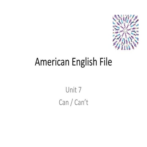 American English Fil:  Can & Cant