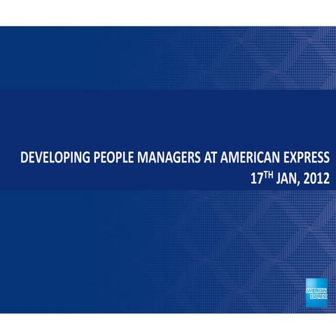 Developing People Managers at American Express