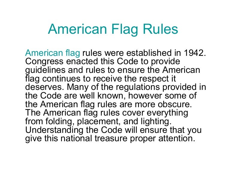 American flag rules