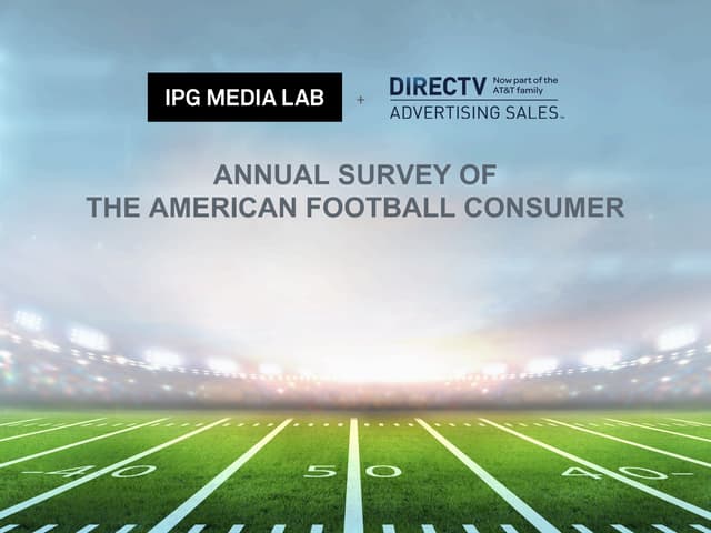 IPG Media Lab + DIRECTV: Annual Survey Of The American Football Consumer