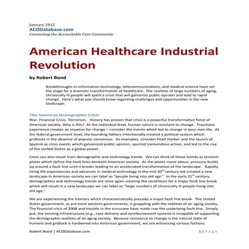 American Healthcare Industrial Revolution
